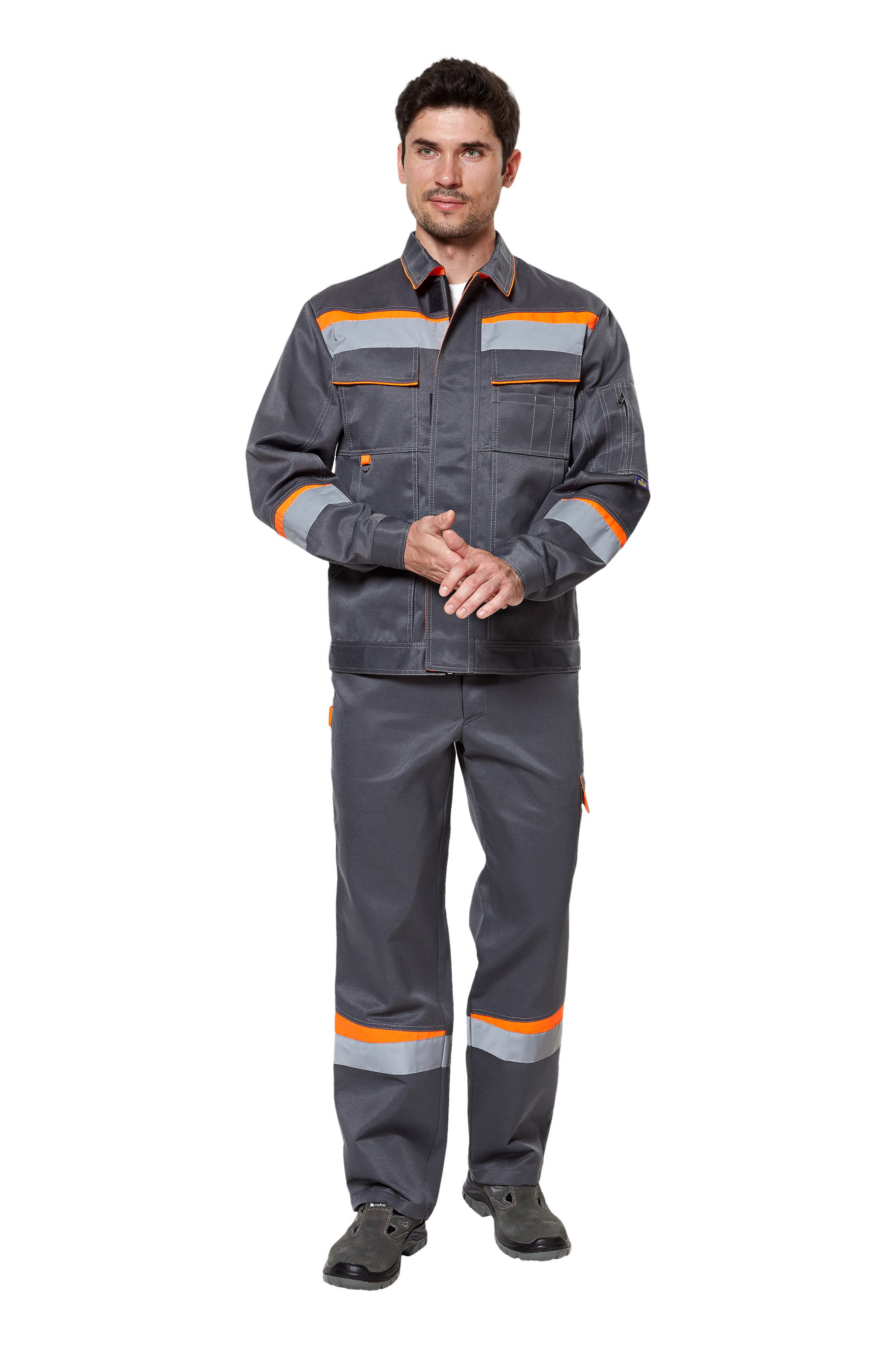 Костюм КОМФОРТ 1 с БР (серый/оранжевый)