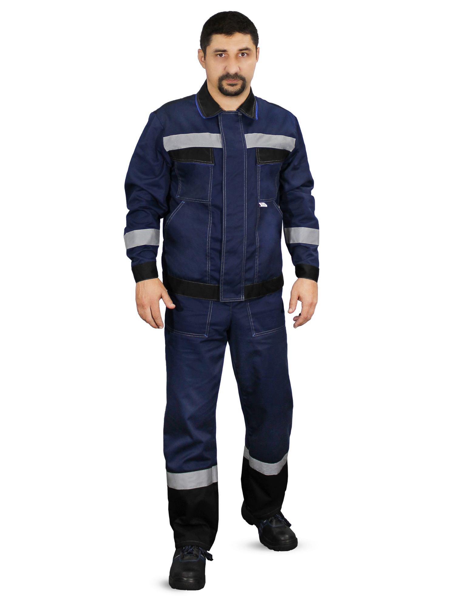 Костюм СИСТЕМА с СОП с ПК (т.синий/чёрный/василёк)