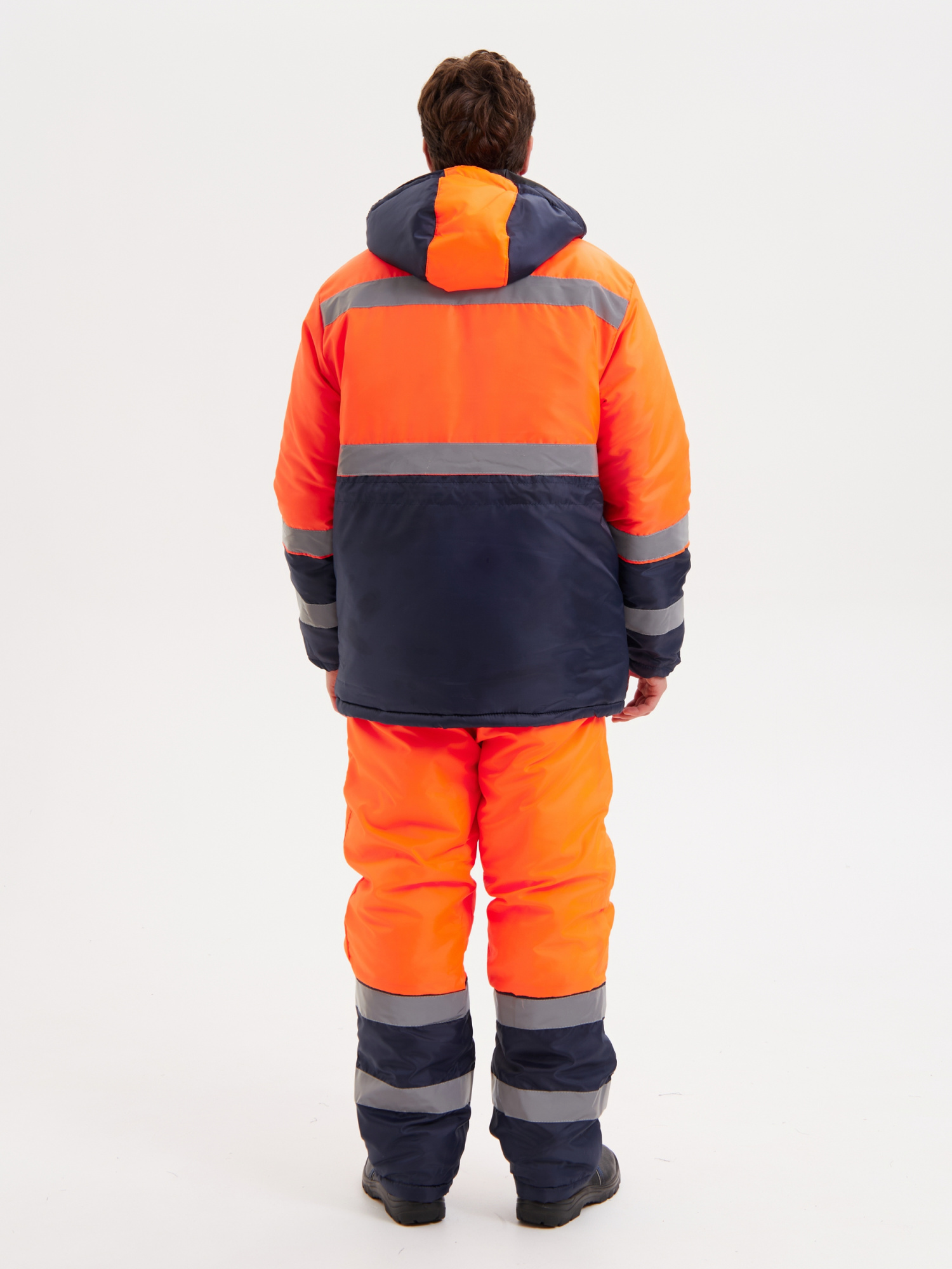 Костюм сигнальный зимний с ПК (оранжевый/т.синий)