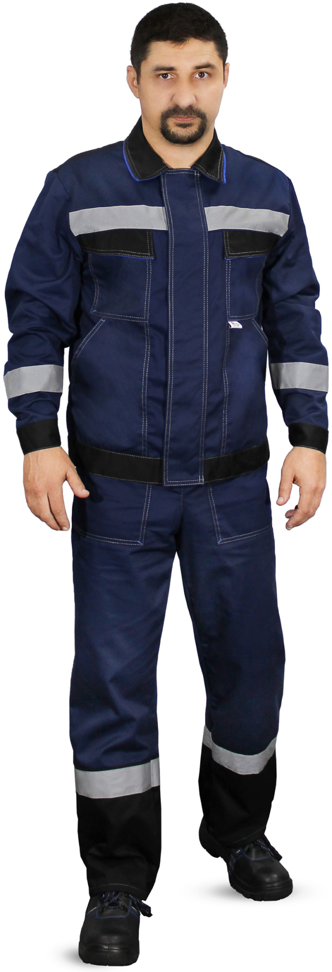 Костюм СИСТЕМА с СОП с ПК (т.синий/чёрный/василёк)