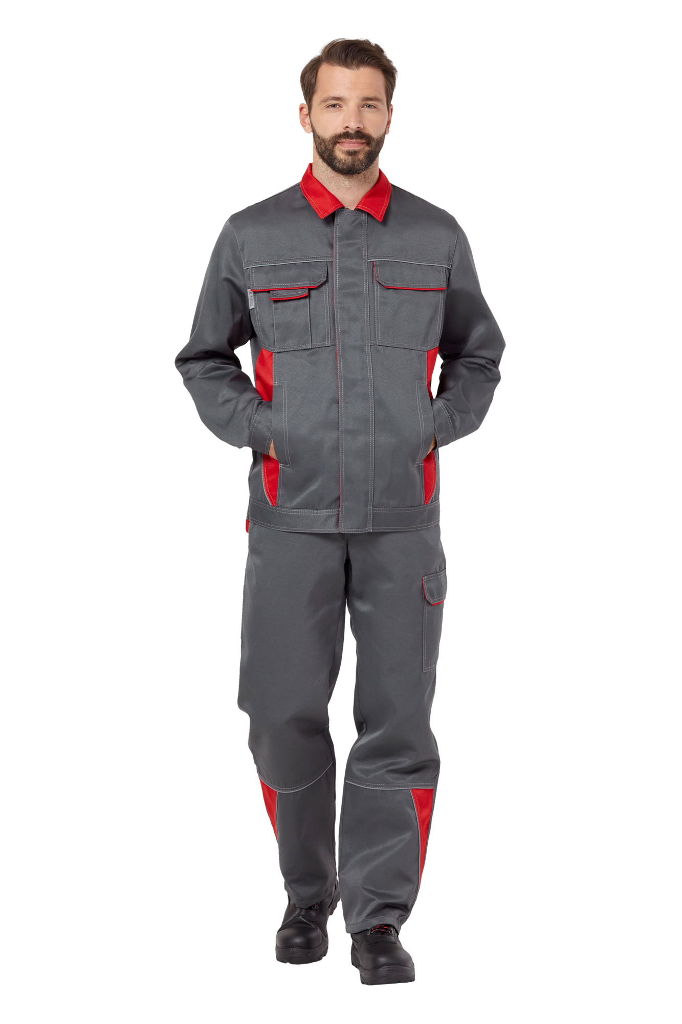 Костюм СТРАЙК 2 с ПК (серый/красный)
