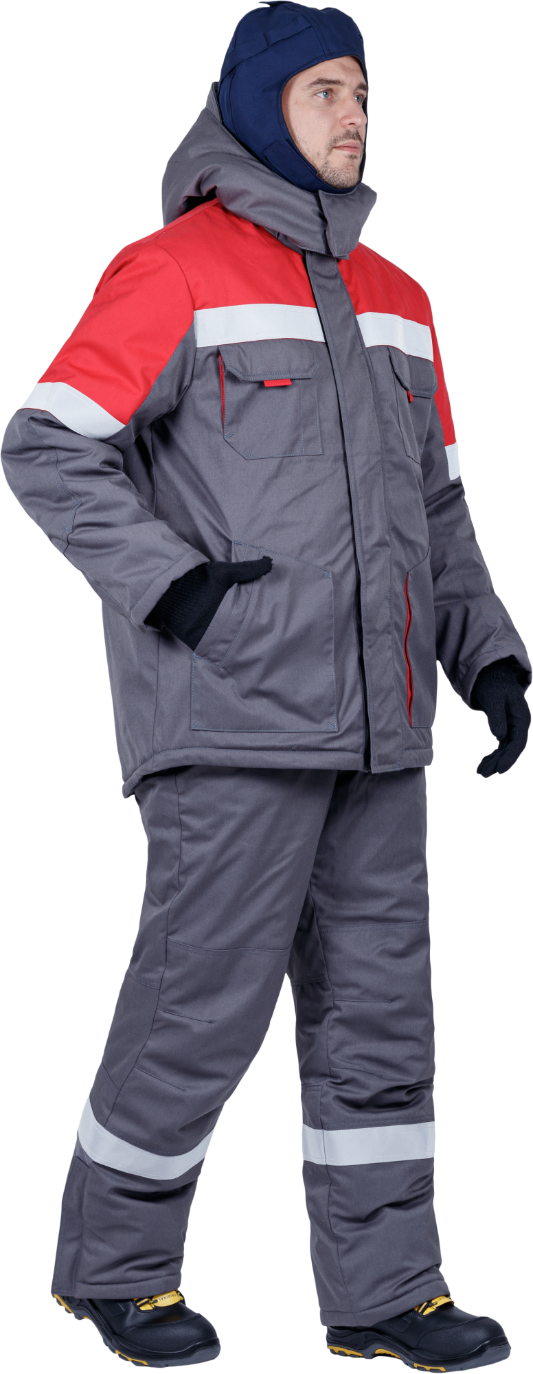 Костюм ЭЛЕКТРОСТОП ТЕРМО ЗЭТВ 62.5 зимний с БР (серый/красный)