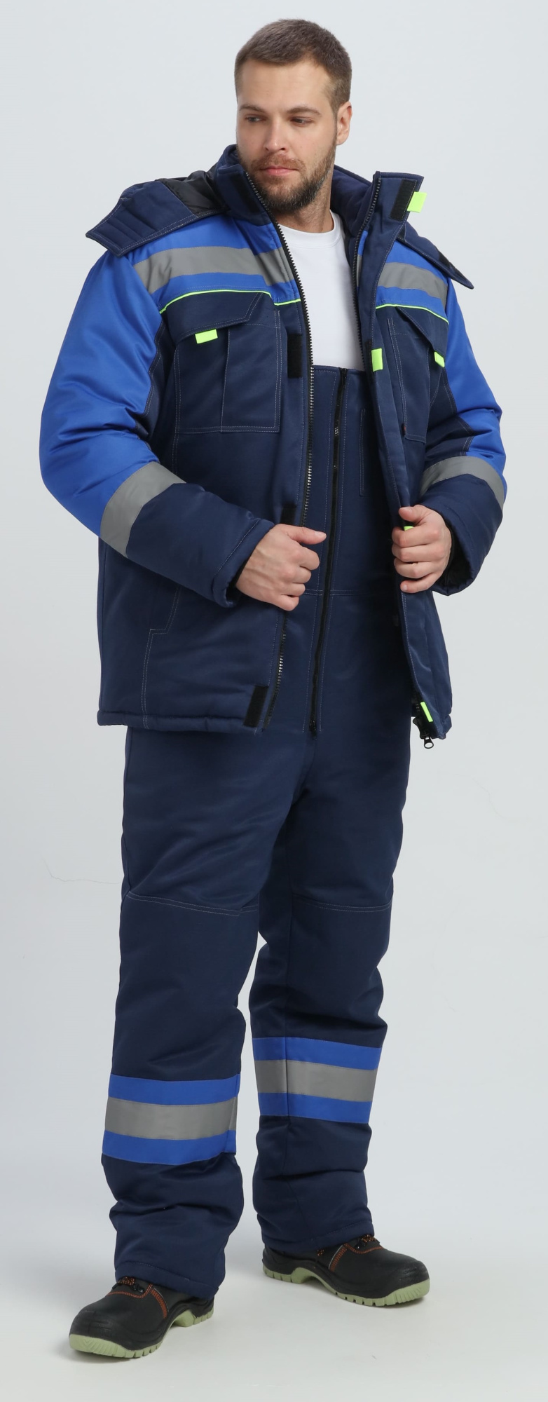 Костюм БИВЕК-2 СОП зимний с ПК (т.синий/васильковый/лимонный)