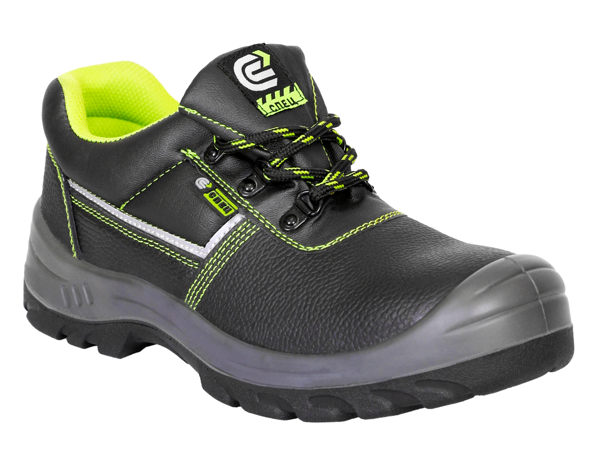 Полуботинки СПЕЦ ПУ/ПУ (черный/салатовый)