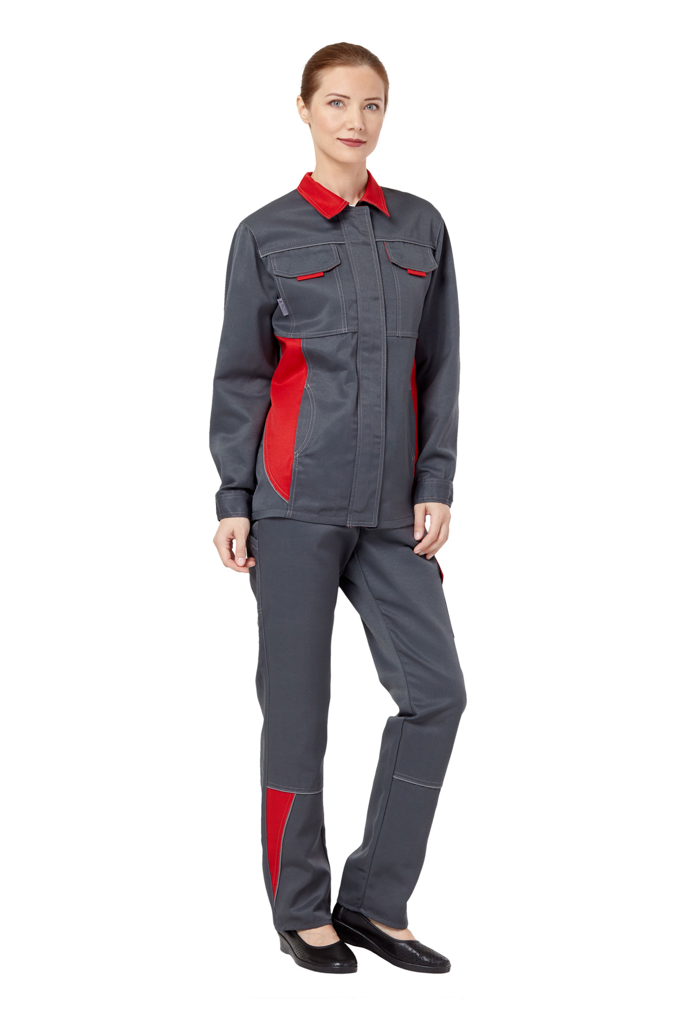 Костюм СТРАЙК женский с БР (серый/красный)