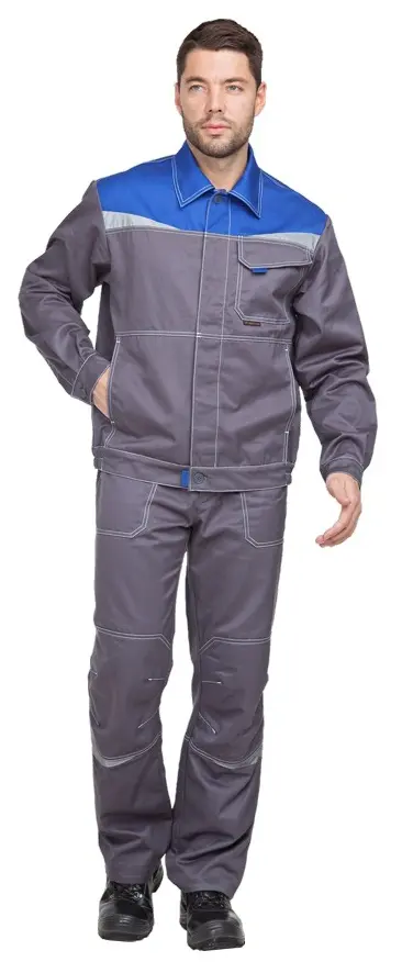 Костюм КАСКАД с БР (серый/васильковый)