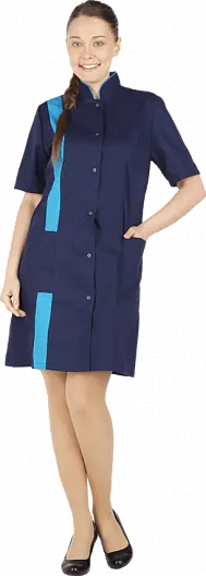 Халат ДИАНА (т.синий/голубой)