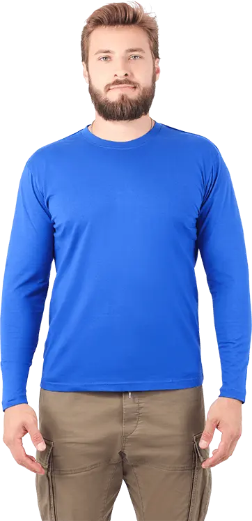 Футболка длинный рукав 160 г/м2 (васильковый)