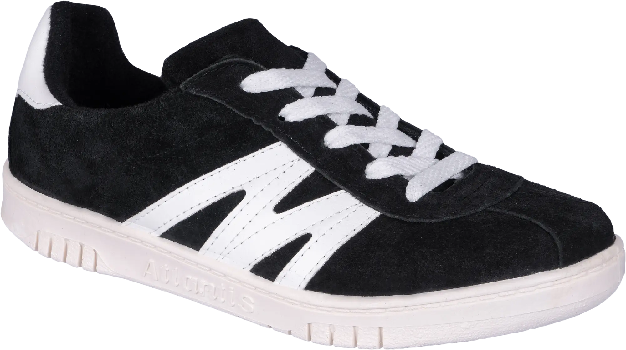 Туфли кроссовые ПВХ замша (черный/белый)