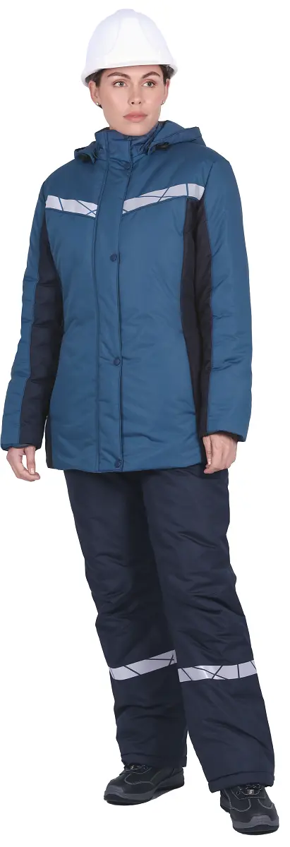 Куртка ВИРАЖ НЕО женская зимняя (морская волна/т.синий)
