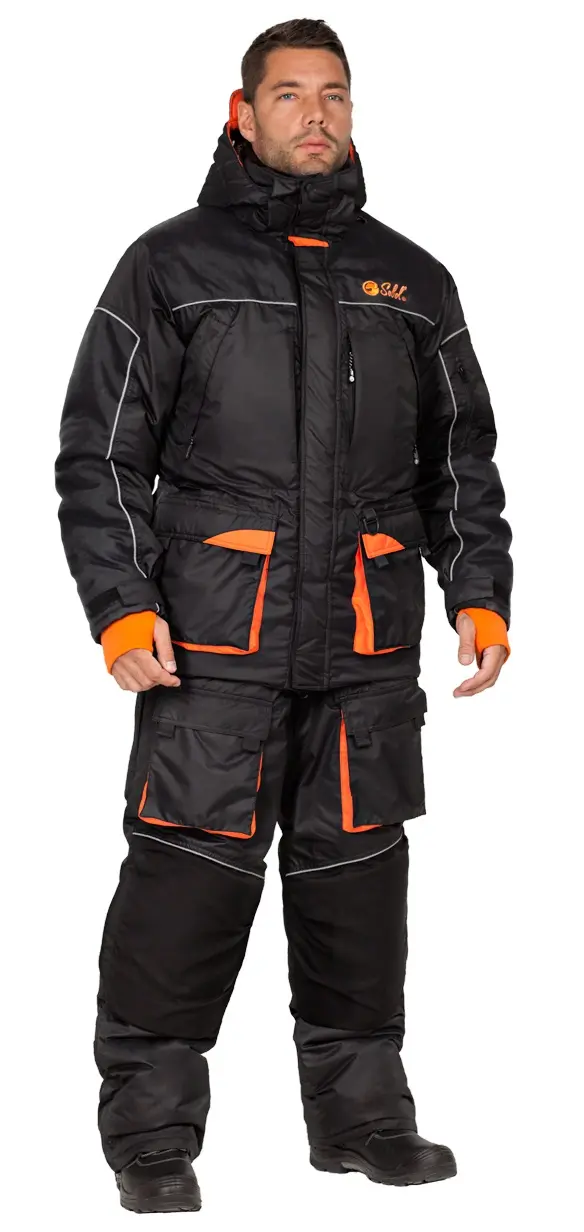 Костюм ЧЕМАЛ зимний с ПК (черный/оранжевый)