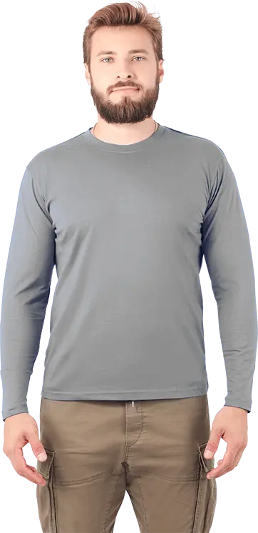 Футболка длинный рукав серая 160 г/м2