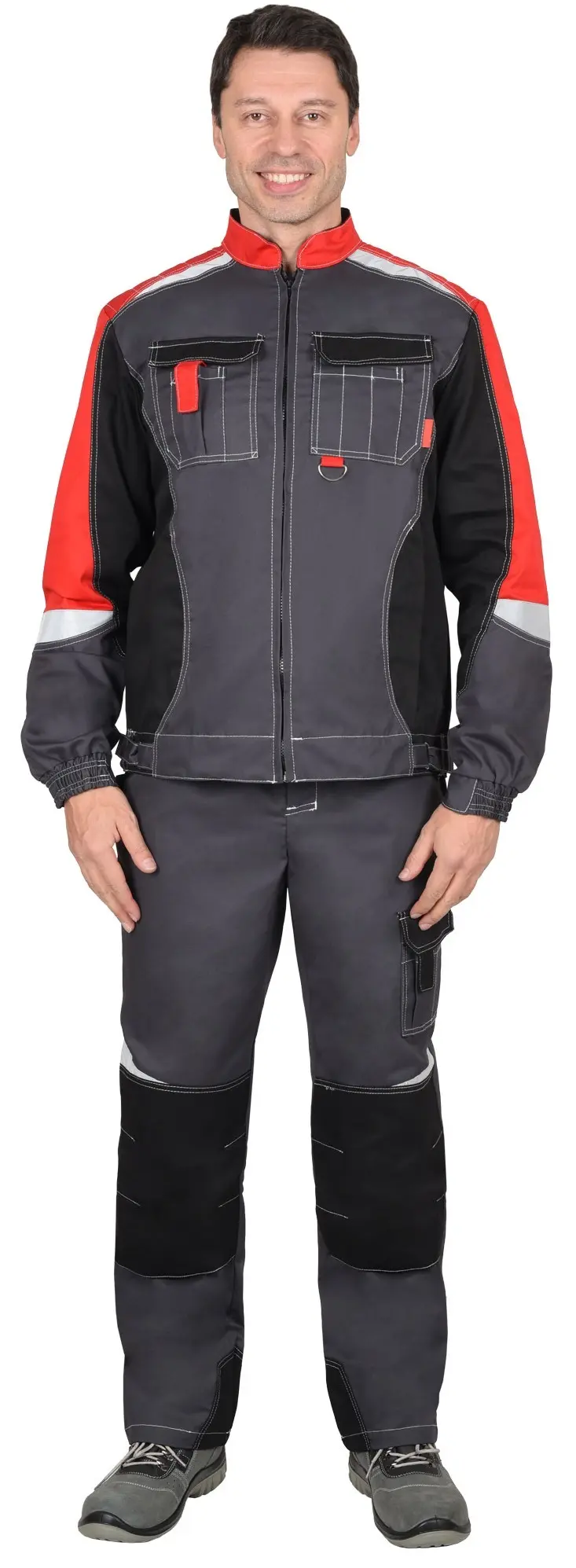Костюм ФАВОРИТ-МЕГА ST (ФОРМУЛА) с ПК (серый/черный/красный)