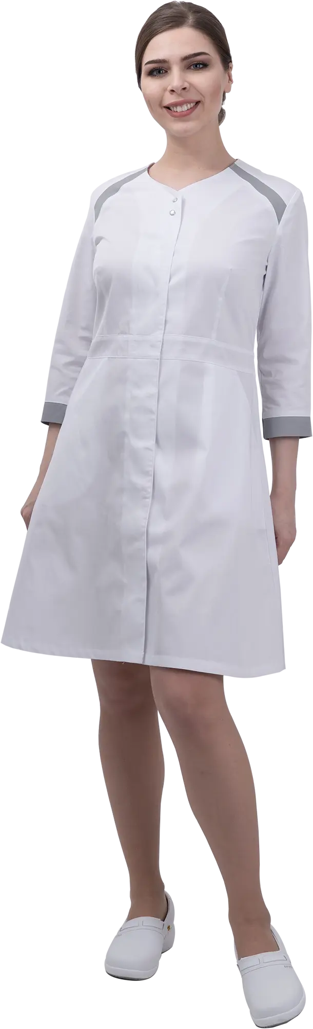 Халат МИРАЖ (белый/серый)