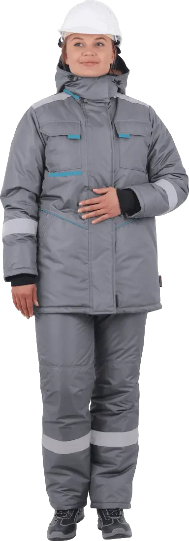 Костюм ГАЛАКТИКА женский зимний с БР (серый/бирюза)