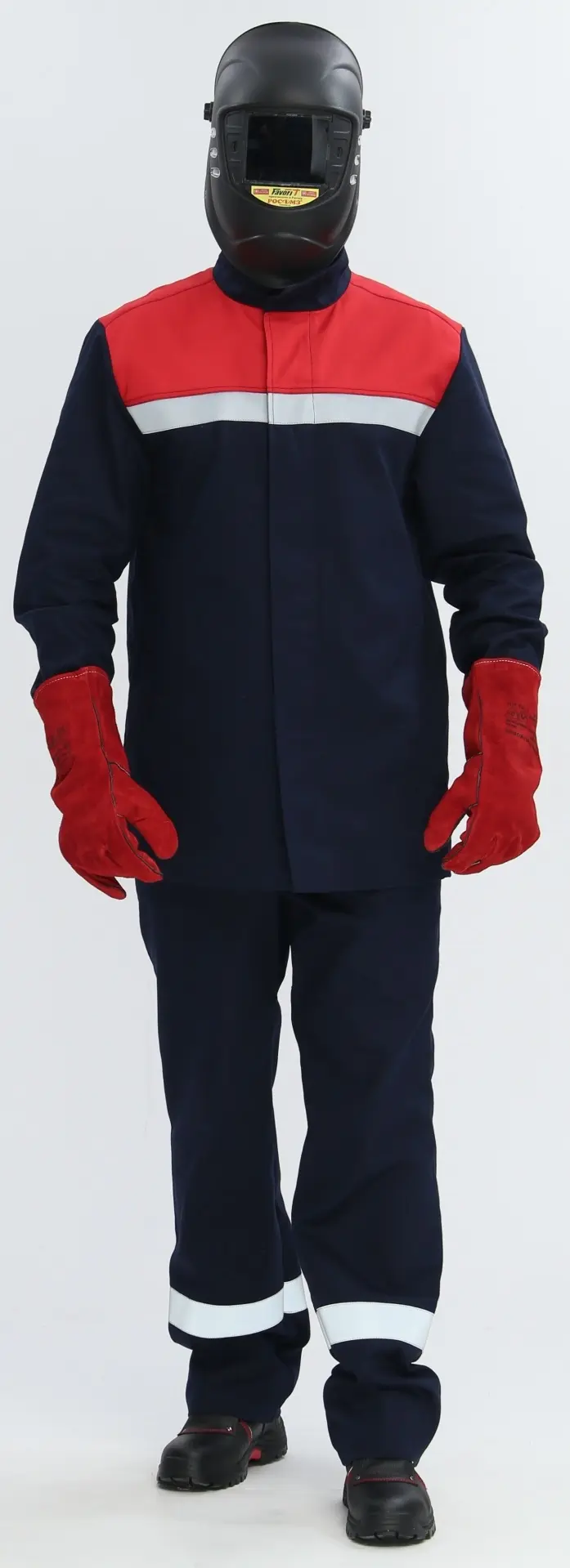 Костюм сварщика ВЕЛД-СОП 1 кл.защиты с БР (т.синий/красный)