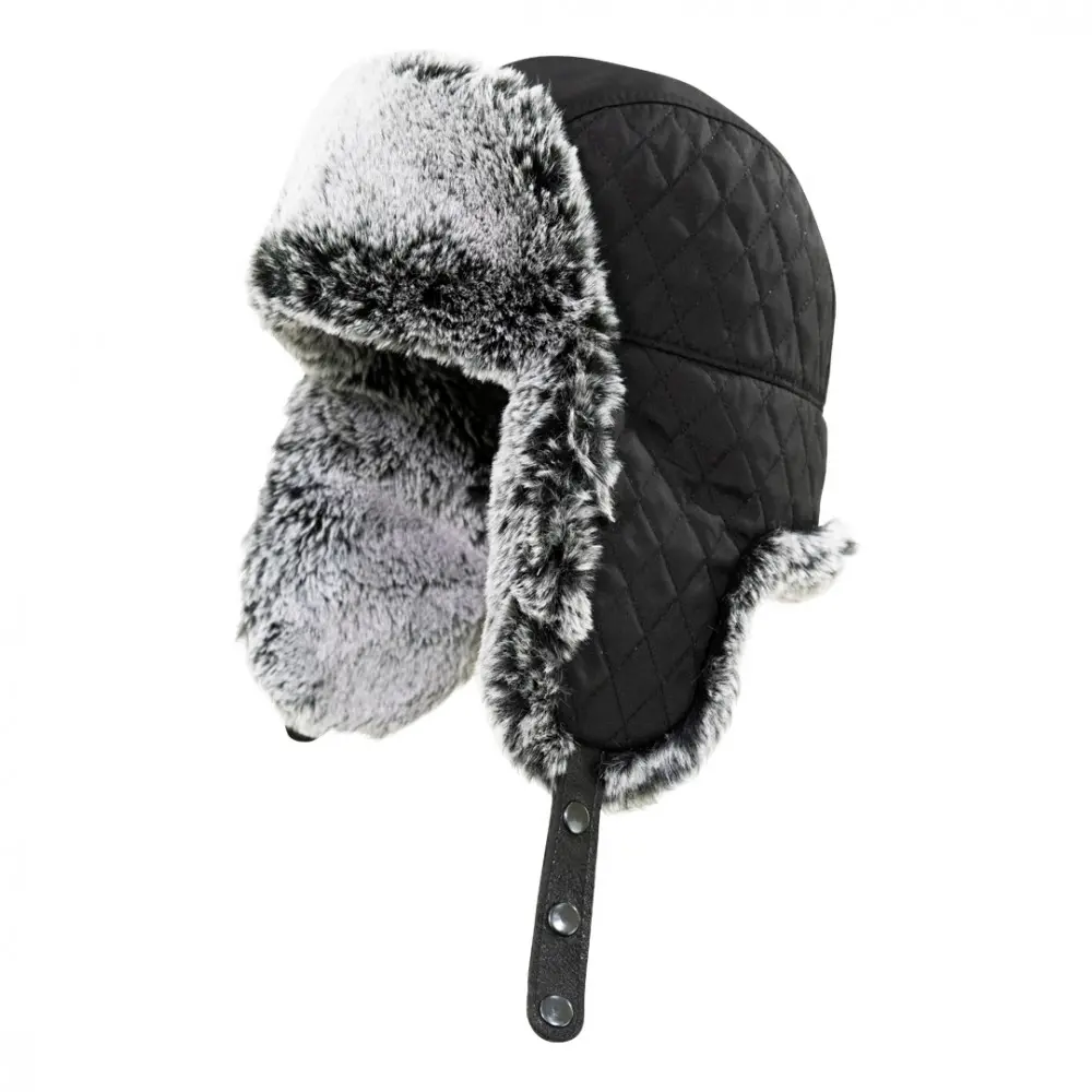 Шапка-ушанка BRODEKS EXTREME KM 109 (черный/серый мех)