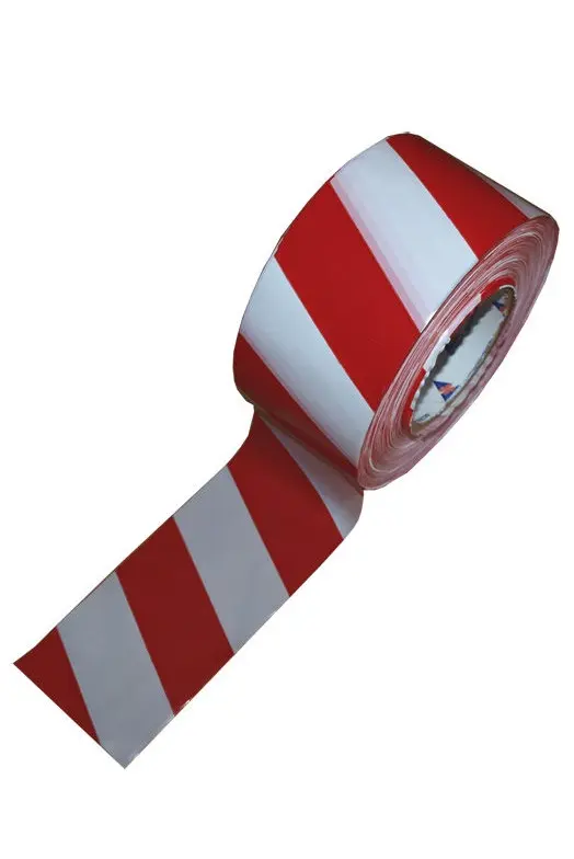 Лента оградительная белая с красным 75ш. (1х250)