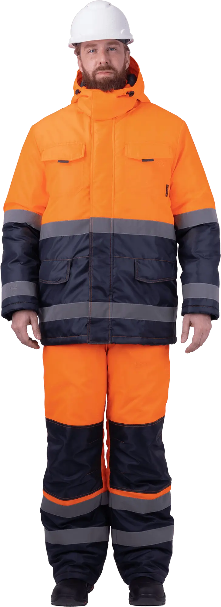 Костюм БРАЙТ зимний с ПК (оранжевый/синий)