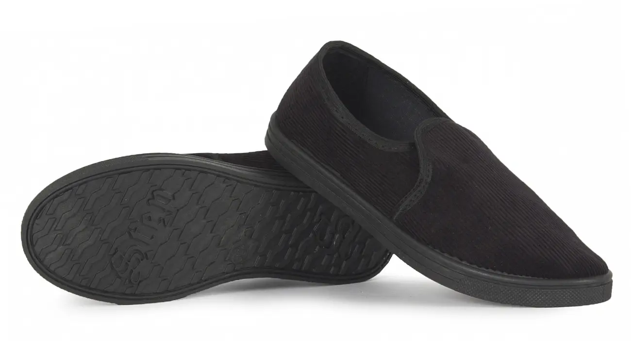 Тапочки вельветовые ПВХ (черный)