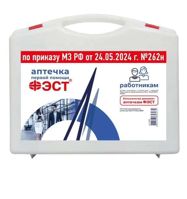 Аптечка ФЭСТ 3763 первой помощи работникам футлял из полистирола 285х255х100