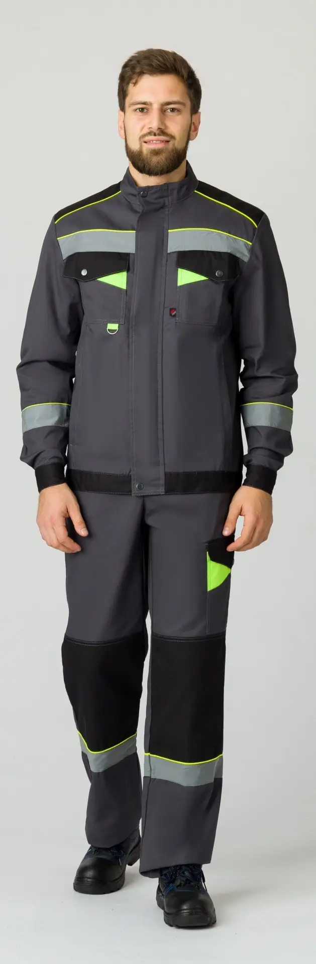 Костюм ХОВАРД-1 с БР (т.серый/черный/лимонный)