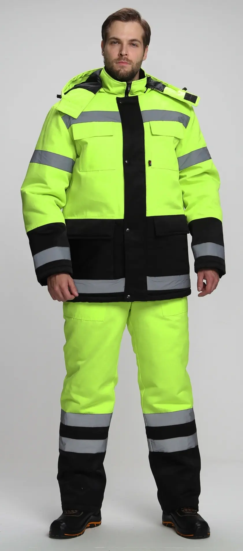 Костюм ДОРОЖНИК-УЛЬТРА зимний с ПК (лимонный/черный)