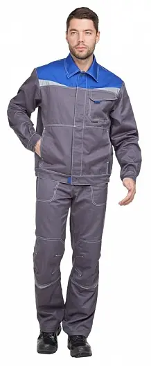 Костюм КАСКАД с БР (серый/васильковый)