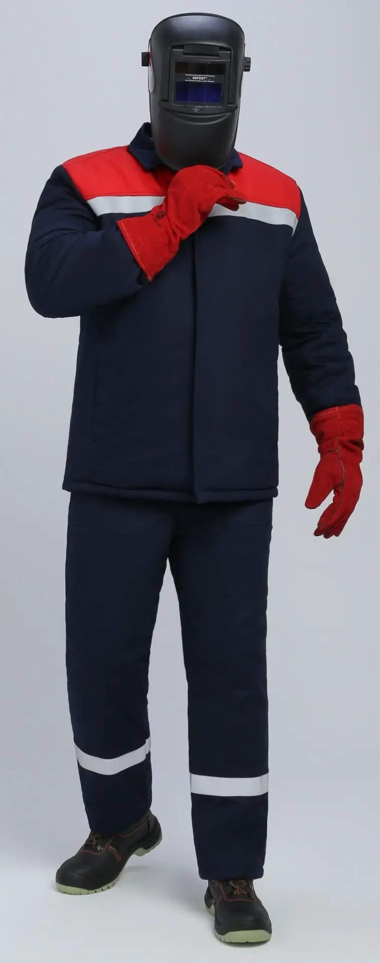 Костюм сварщика ВЕЛД-СОП зимний 1 кл.защиты с БР (т.синий/красный)