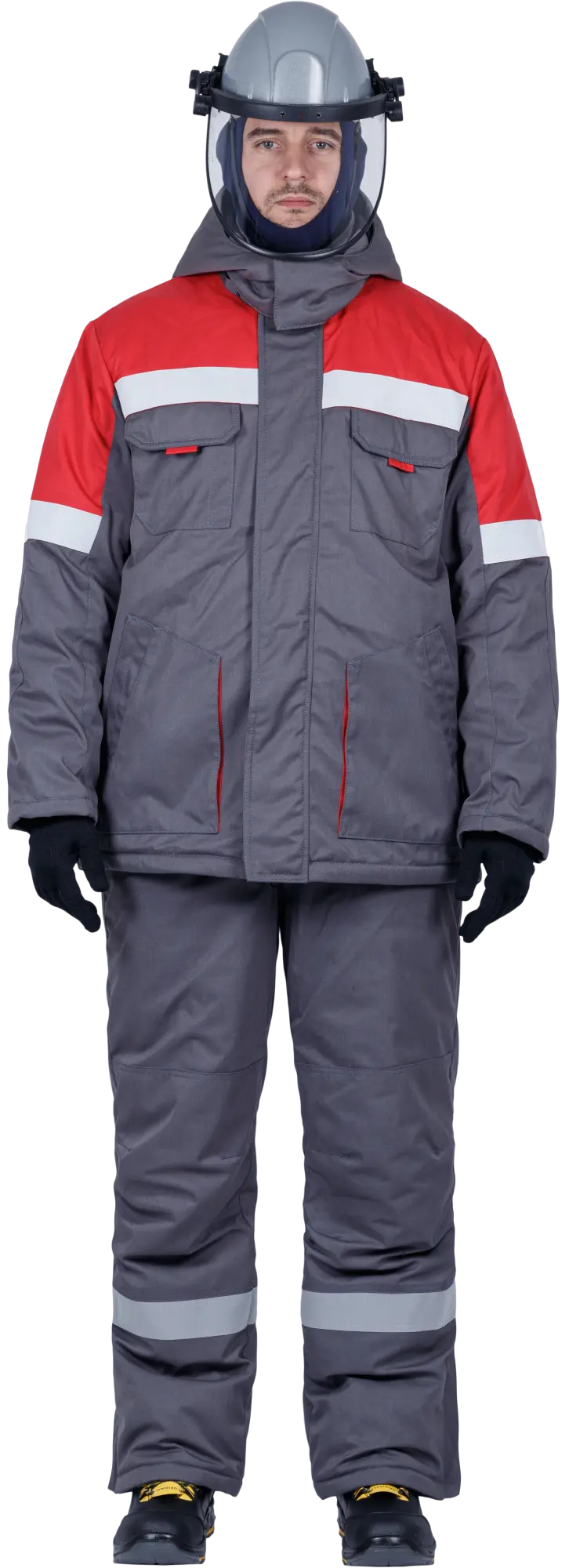 Костюм ЭЛЕКТРОСТОП ТЕРМО ЗЭТВ 62.5 зимний с БР (серый/красный)