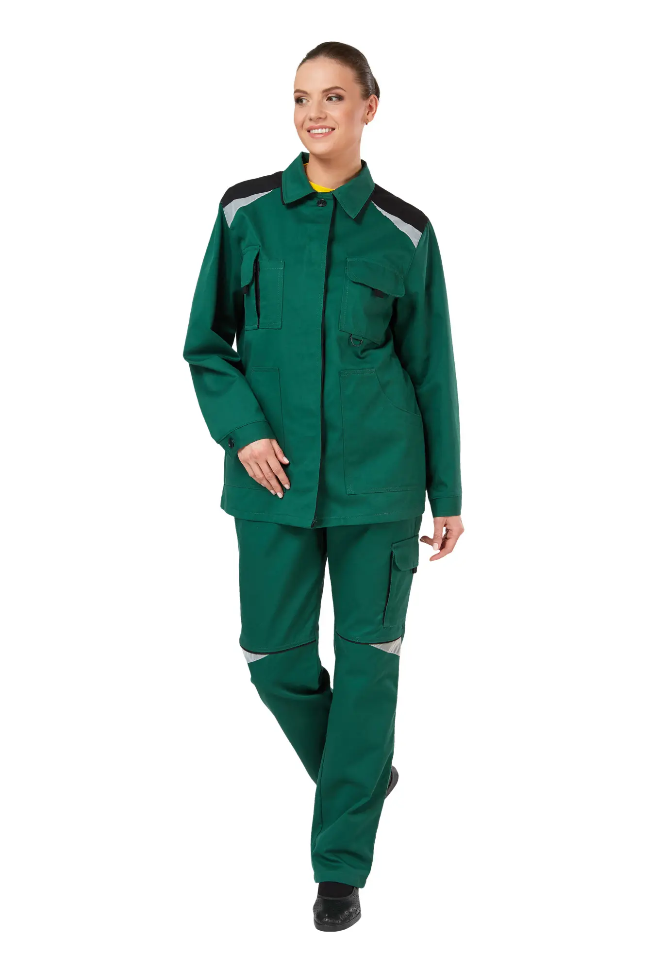 Костюм АЛАТАУ женский с БР (черный/зеленый)