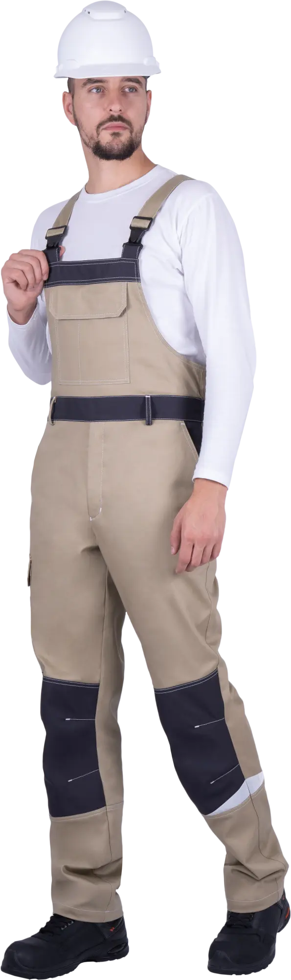 Полукомбинезон ТУРБО SAFETY (бежевый/т.серый)